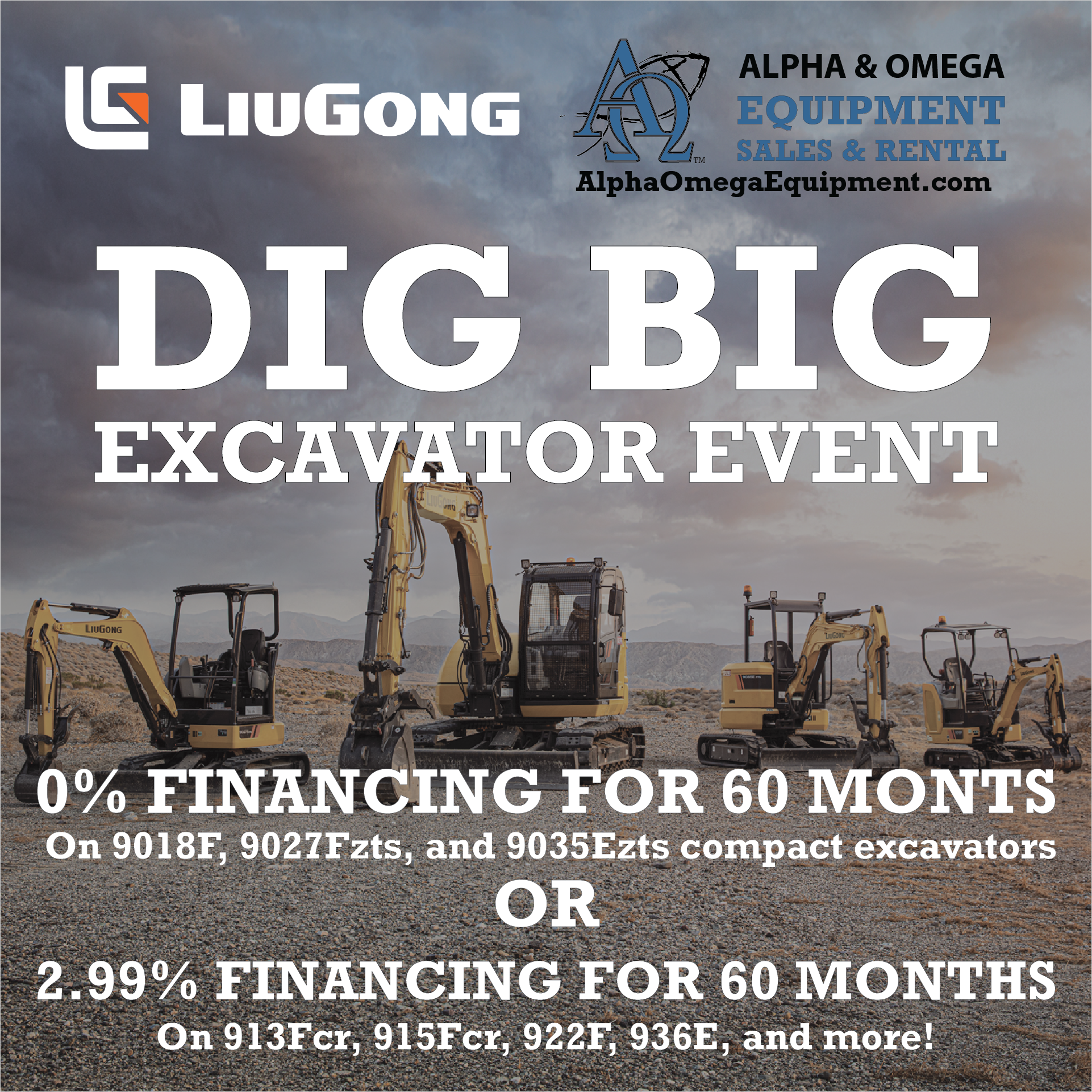 Finance a brand new Liugong 903E Excavator for as low as 1196 per month